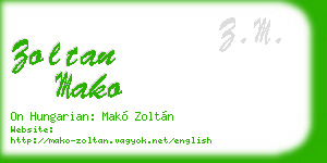zoltan mako business card