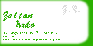 zoltan mako business card